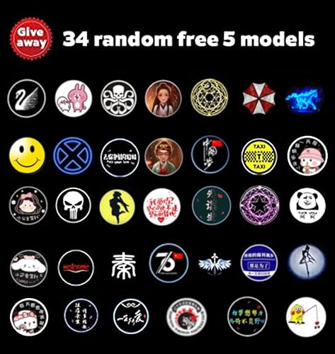 Miniatura 6 de Luces para puerta de automóvil, 2 luces LED para puerta de automóvil, luces LED de proyector de logotipo, luces inalámbricas recargables para puerta