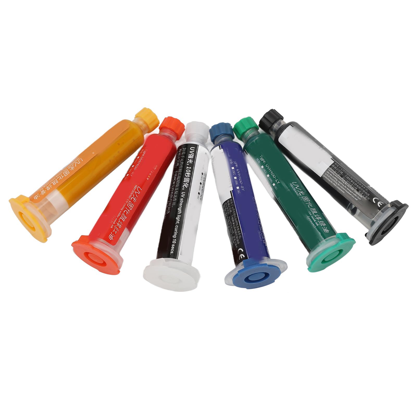 Klanata 6Pcs Curing Solder Mask Ink, HighResolution Light Curing Ink for BGA PCB Circuit Board, with Excellent Adhesion and Insulation