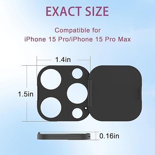 Miniatura 5 de Funda para lente de cámara de teléfono compatible con teléfono 15 Pro / 15 Pro Max, protector de lente de cámara para proteger la privacidad y la