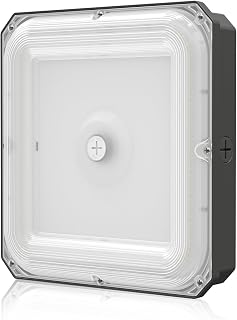 CINOTON 80W LED Canopy Lights 11200LM, Commercial LED Shop Lights 120Vac, Outdoor IP65 Waterproof High Bay Light for Garage Carport Warehouse Gas Station Ceiling, 5000K Daylight FCC-Listed 1 Pack