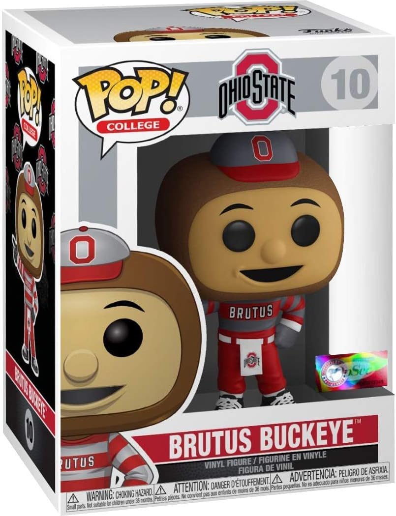 Funko Pop! College Mascots: Ohio State - Brutus Buckeye Vinyl Figure (Bundled with Compatible Pop Box Protector Case), Multicolored, 3.75 inches