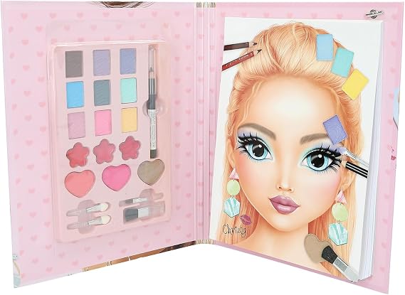 Depesche TOPModel - Yaratıcı Makyaj Dosyası, Kendiniz Tasarlamanız için Model Motifli, Makyaj Paletleri ve Fırçalar Dahil