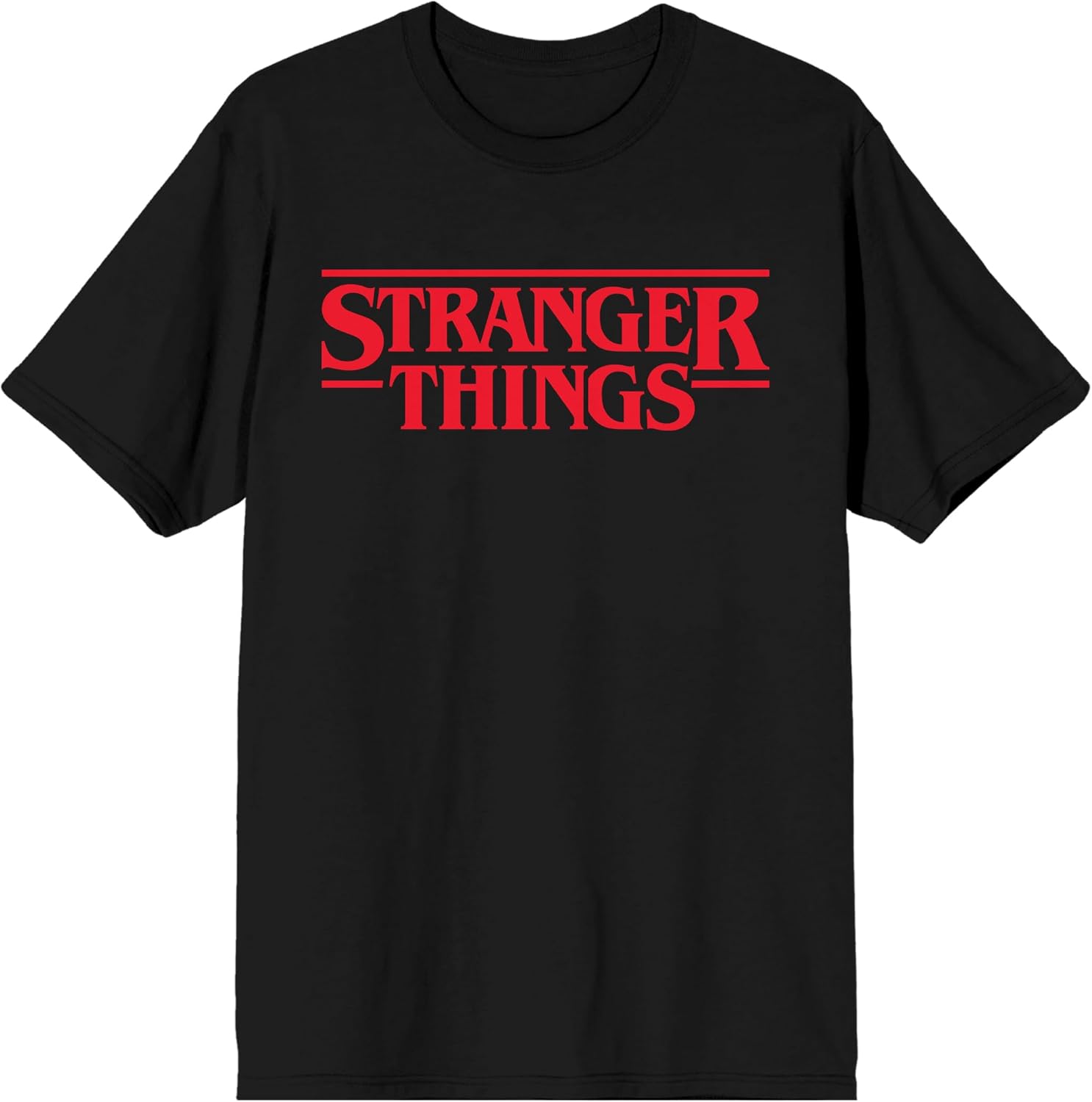 Stranger Things Classic Logo Tee - Black Short Sleeve T-Shirt