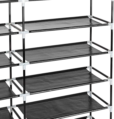 Miniatura 9 de Organizador de almacenamiento de zapatos de 7 niveles, 36 pares de zapateros portátil de doble fila, estante de armario, torre para armario con