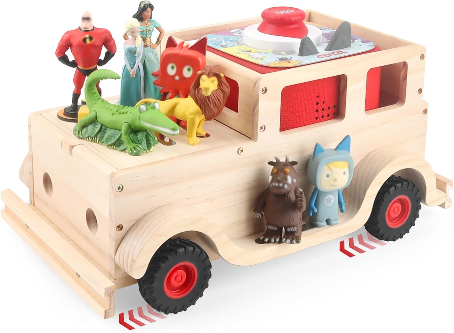 for Toniebox 2 and Toniebox 1 Tonie Shelf, Tonies Figures Tonies Storage,Magnetic Wooden Floating Shelves Compatible with Tonie Box Player Character (Pink, Horse)