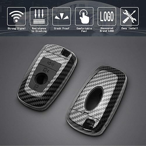 Miniatura 3 de TANGSEN Funda inteligente para llavero compatible con Ford Edge Expedition Explorer Fusion para Mustang Cobra 4 botones sin llave control remoto