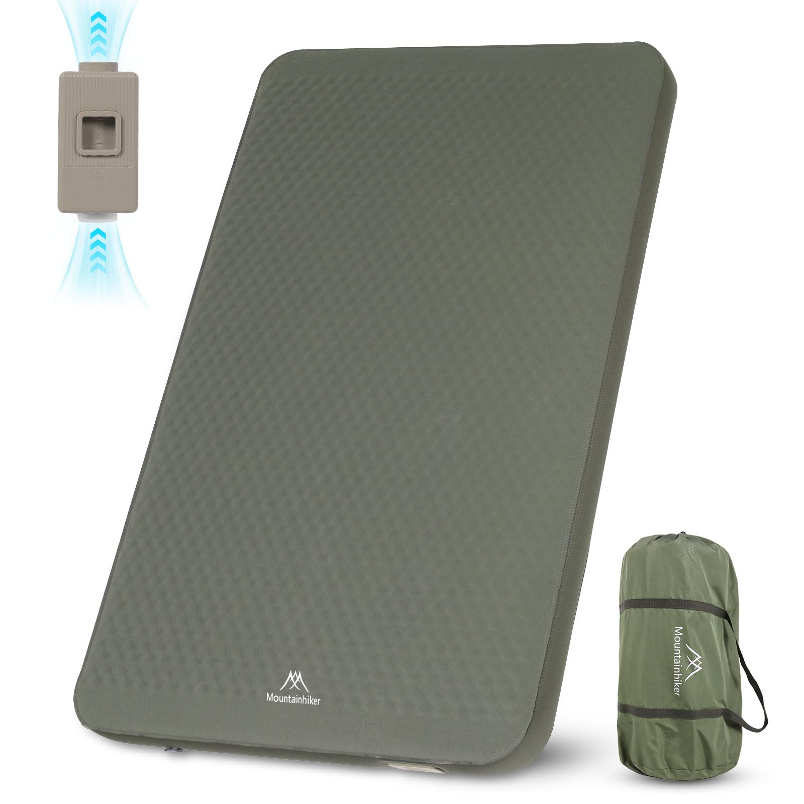 Self-inflating Sleeping Mats for Camping Self Inflating Memory Foam Rock and Roll Bed Topper Easy to Inflate and Deflate Sleepin Mat, 4-Season Sleepin Pad for Outdoor, Home, Car Travel(Double)