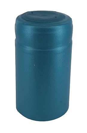 Metallic Light Blue PVC Shrink Capsules - 30 Per Bag