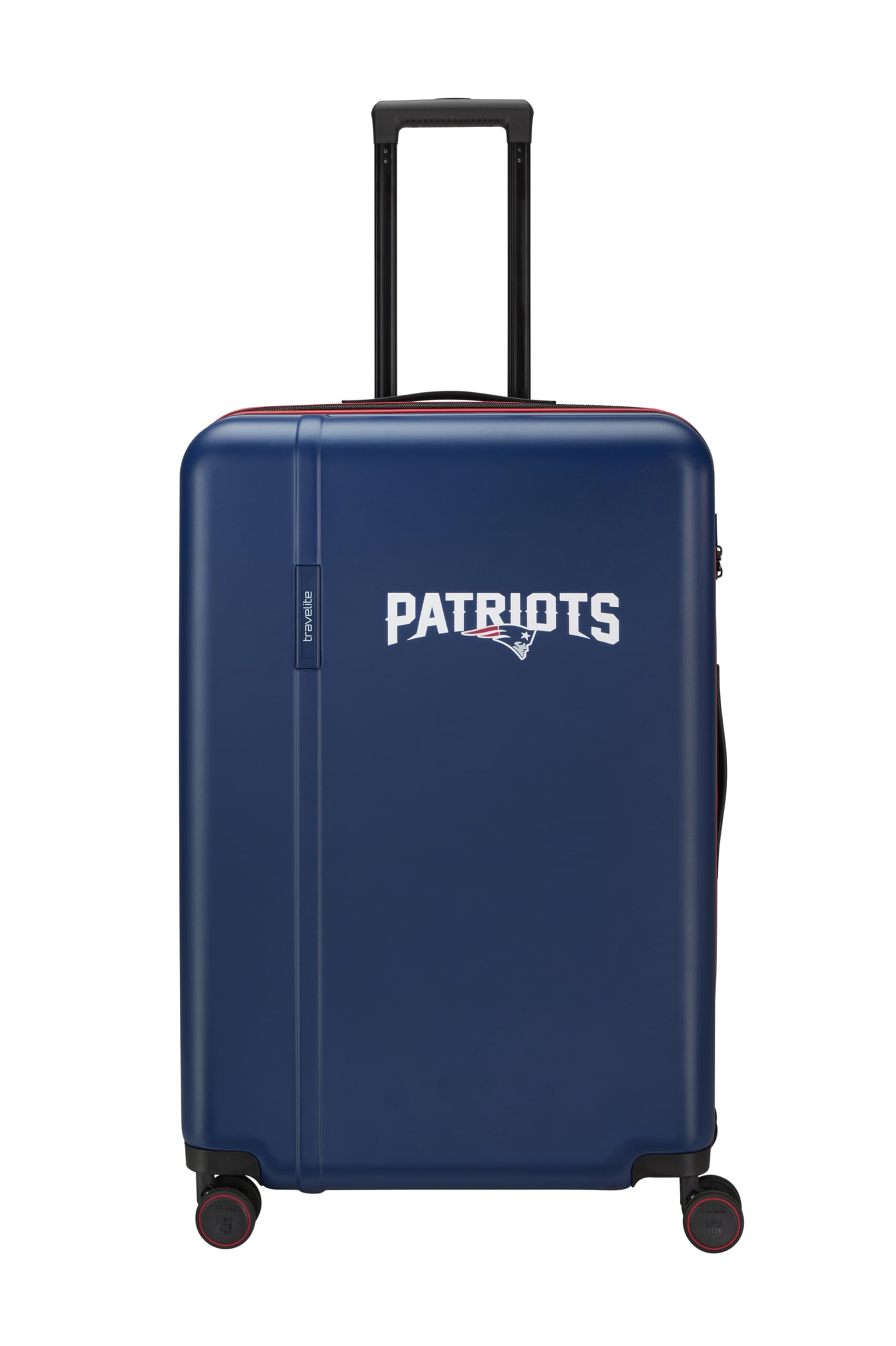 Travelite NFL Walizka podróżna z twardą obudową, New England Patriots, rozmiar L, duża walizka podróżna z zamkiem TSA, wózek ABS z 4 podwójnymi kółkami, 51 x 76 x 30,5 cm, 4,4 kg, 103 l