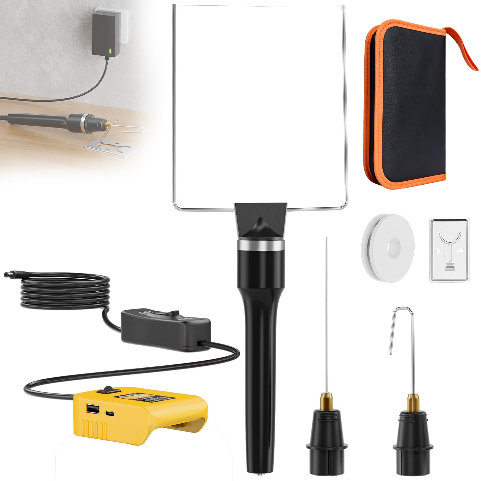 Photo 1 of Ecarke 3-in-1 Foam Cutter Tool, AC/DC Dual Power, Wall Adapter Included & Compatible with DeWalt 20V Battery,Styrofoam Cutters with USB Output Ports, Hot Wire Foam Cutter for DIY Crafting (Tool Only)