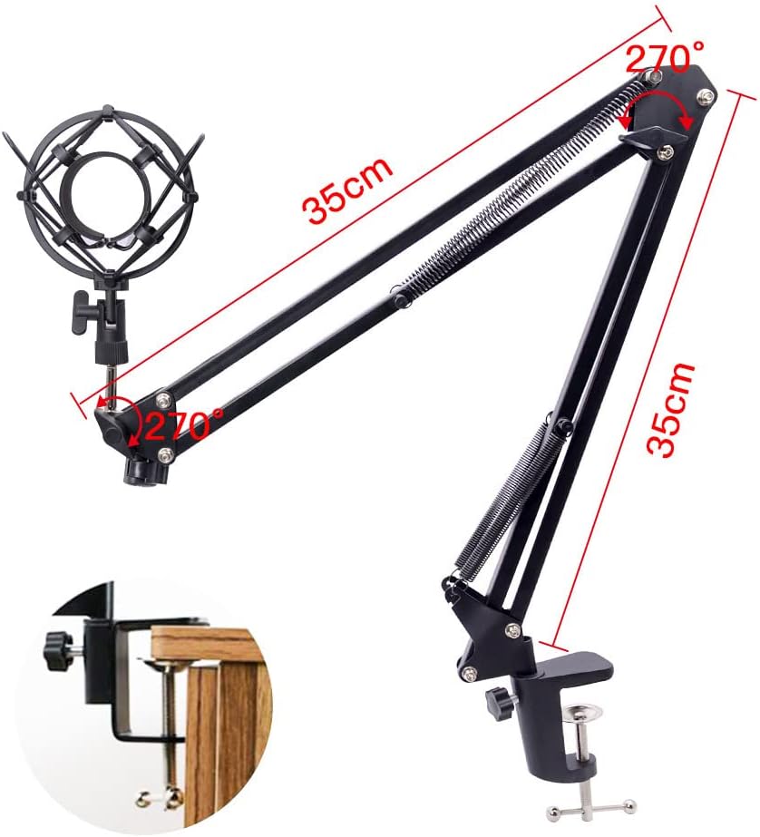 USB Hanging Condenser Microphone Set,192KHz/24Bit Gaming Microphone, PC Mic for Streaming,Online Class Live,YouTube,Tiktok,Ins,Podcasts,Recording,Mic or Mac/PS4/PS5（Pink） USB-BM800