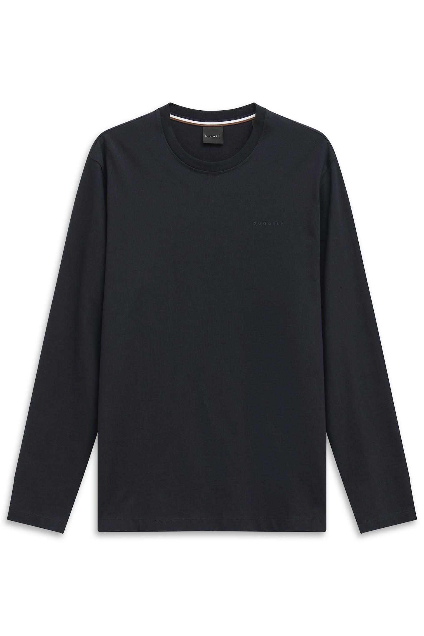 bugatti Herren Langarmshirt 8330-85044D Modern Fit, Rundhalsausschnitt, Baumwolle, bequemes Sweatshirt