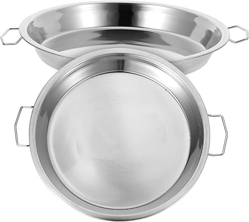Miniatura 9 de DOITOOL Plato de acero inoxidable para cocinar al vapor, plato de fideos fríos, bandeja de arroz al vapor, bandeja redonda para cocinar al vapor con