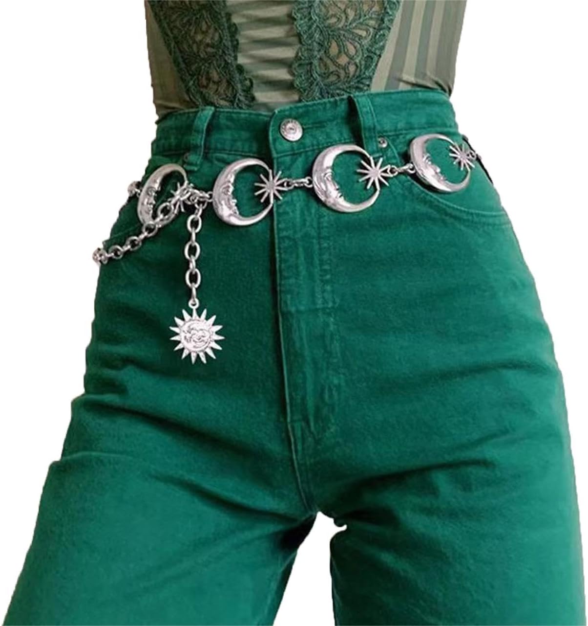 Moon Star Metal Waist Chain Sun Pendant Belly Belt Body Chains Jewelry Accessories for Women