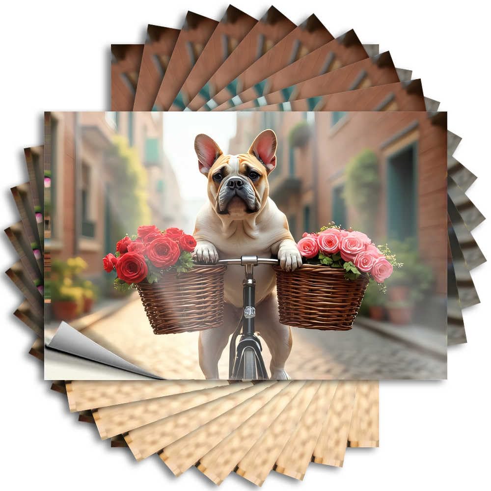 Tattoo Books Van Cover Floral Basket Ride with The Bulldog - No Residue Decals for Best(8X12CM)