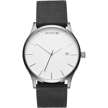 MVMT Classic Mens Watch, 45MM | Leather Band, Minimalist Watch, Analog with Date