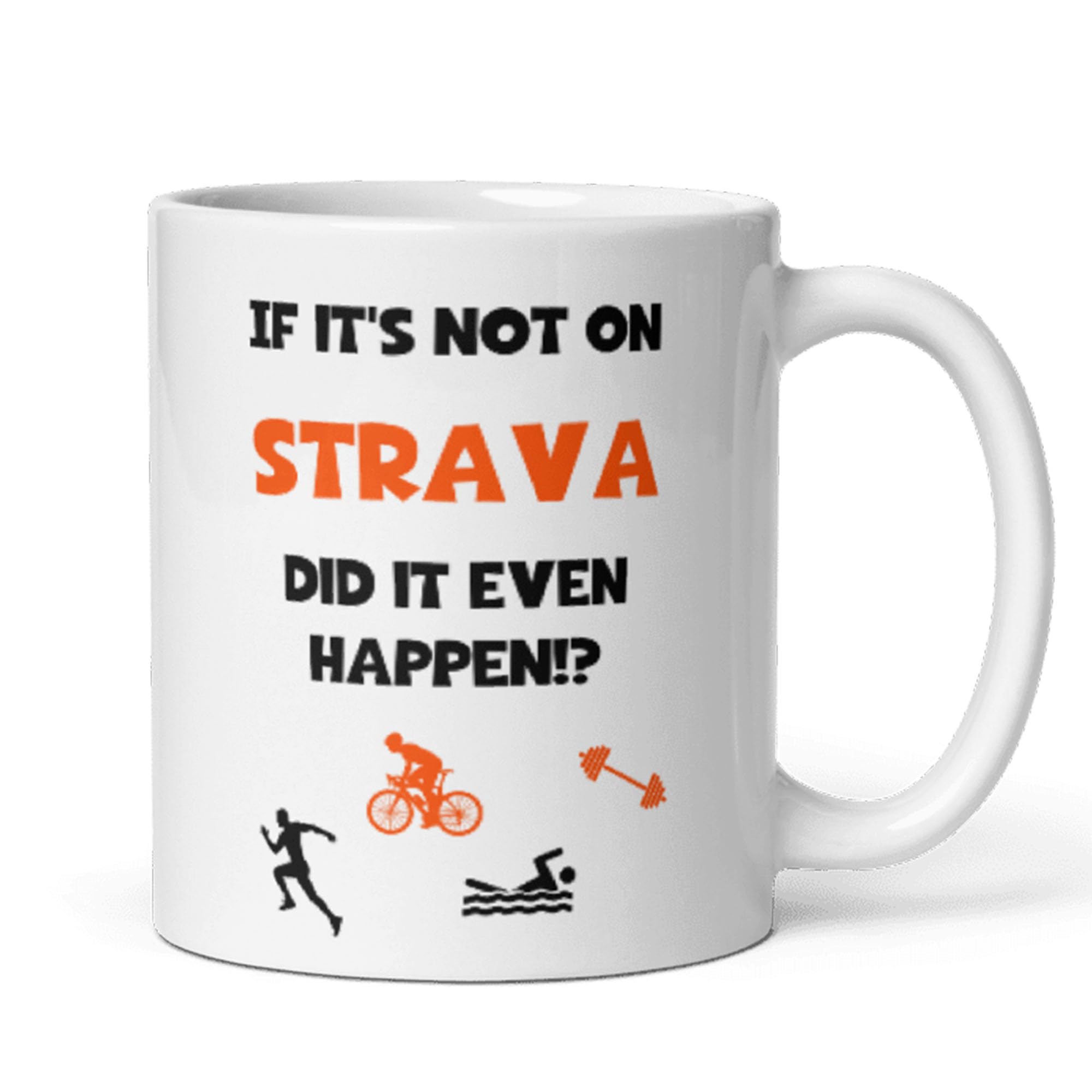 Confidently Quirky - Funny Strava White Mug, Runner Mug, Cyclist Cup, Swimmer Gift, Birthday for her, Christmas for him