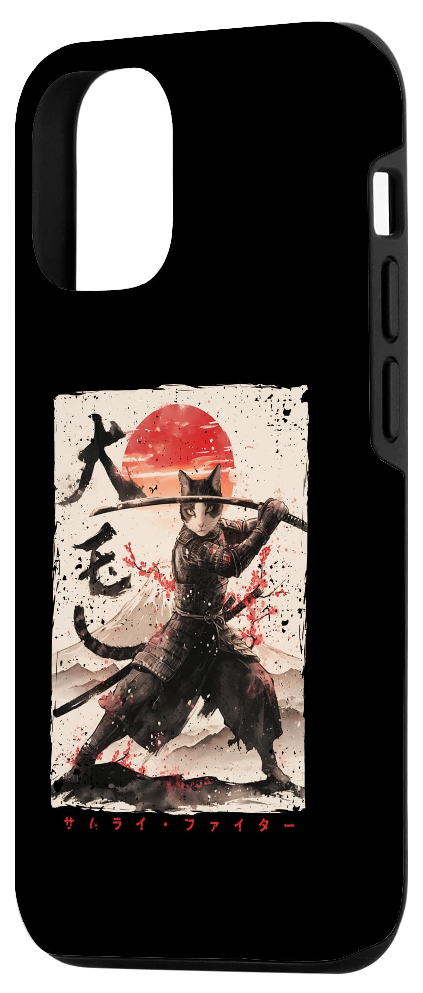 iPhone 13 Pro Samurai Cat Warrior Ukiyo Ink Artwork Cat Samurai Case - Image 2