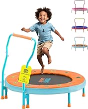 SPORTSOUL Mini Trampoline for Kids 3-6 with Super Safe Foam Handle Bar | 3ft Toddler Trampoline Indoor with No-Gap Cover for Indoor and Outdoor