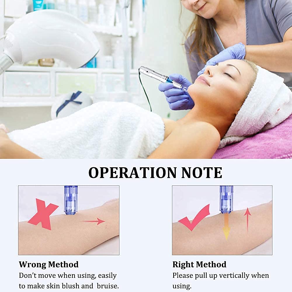 Dr.pen Ultima A6 Dermapen Microneedle eléctrico Auto Stamp Cartuchos Arrugas Estrías Cicatriz de acne Perdida de cabello Recargable Derma Pen 0.25-2.5mm para Facial y Cuerpo