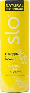 Slo | Natural Deodorant - All Natural Ingredients, Vegan & Cruelty Free, Paper Packaging | Pineapple + Coconut, (1.94oz/55g)