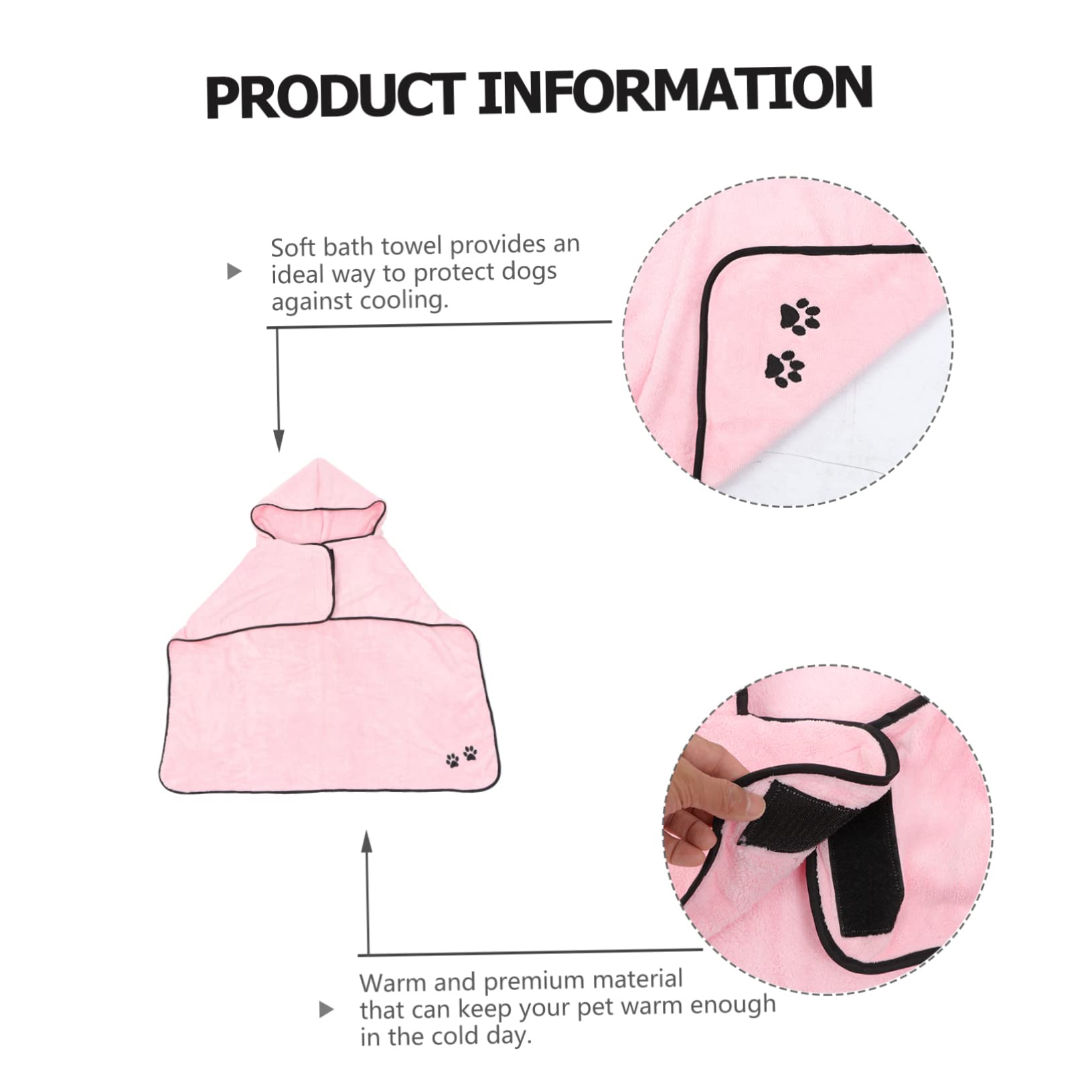 SUPVOX 2pièces Serviette De Bain Absorbante pour Animaux Peignoir pour Chien Et Chat Rapide à Sécher Après Bain