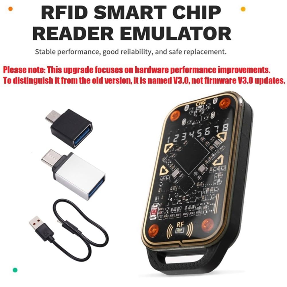 Émulateur de Carte à Puce RFID Chameleon Ultra V3.0, Lecteur/Graveur NFC 125 KHz 13,56 MHz, Copieur D'Étiquettes IC D'Identification + Porte-Clés/Carte CUID 4XUID