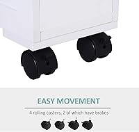 Vista 4 de HOMCOM Gabinete de almacenamiento lateral estrecho de madera de 6.25 x 20.5 x 28.25 pulgadas, color blanco