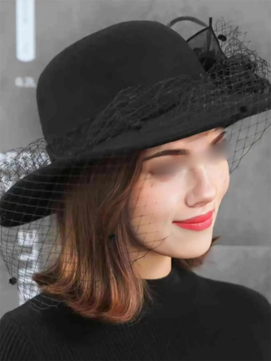 Yeuyyben Cappello invernale a tinta unita per bambini cappello a tesa grande cappello in lana a maglia cappello da donna invernale retrò cappello da bacino a cupola