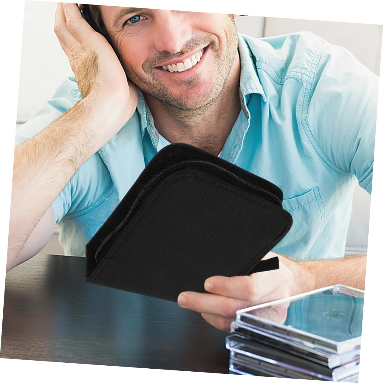 Amosfun 8 Pz pacchetto mini CD borsa del disco album libretto custodia porta CD porta dvd raccoglitore custodie porta borsa per portatile portafoglio leggero per pp Black