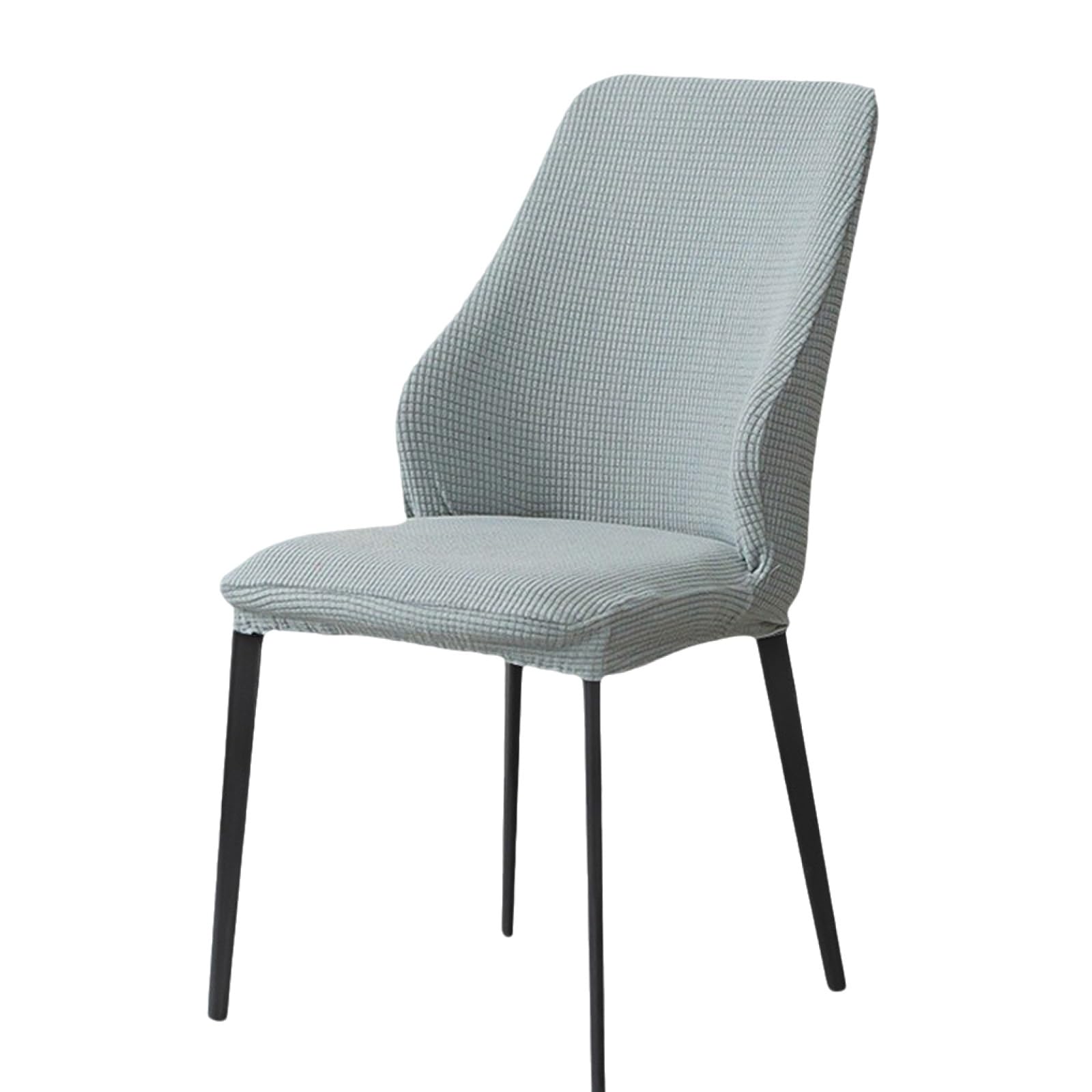 Housses chaise salle à manger moderne dossier incurvé gris argenté