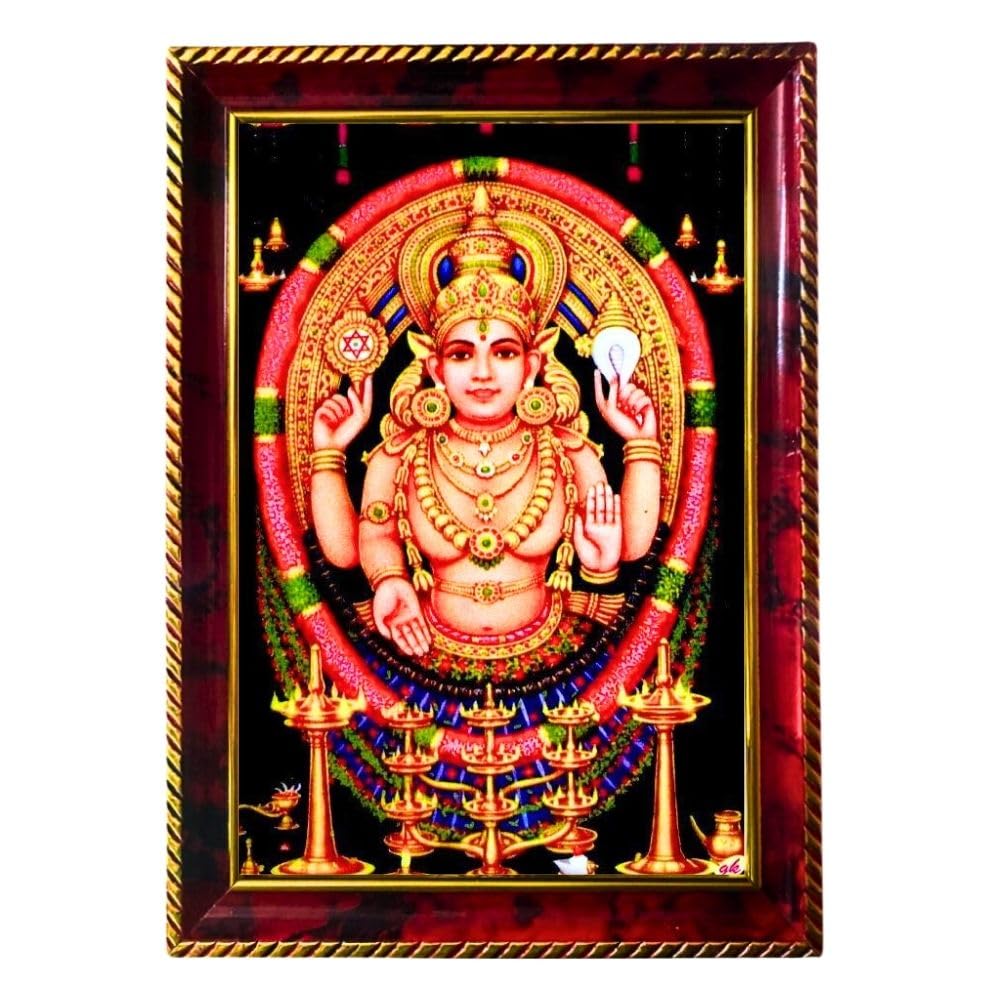 Chottanikkara Devi Photo Frame For Wall & Table | 7x9 Inch Golden Cherry Finish | Decorative Chottanikkara Devi Photo Frame For Home, Office & Pooja Room (F11448)-image-22