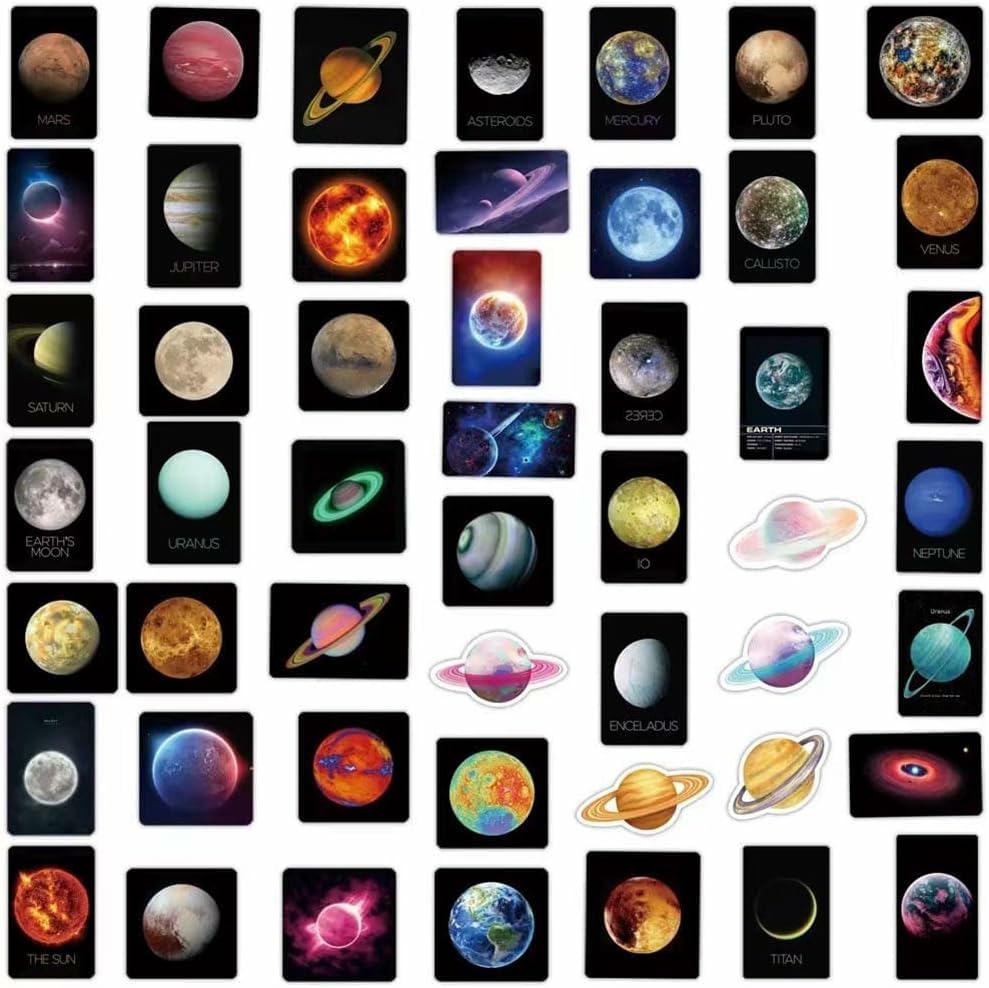 GADGETS WRAP Universe Planets Stickers |50 Pcs Outer Space Planets Waterproof Vinyl Decals for Helmet Water Bottles Bicycle Laptop Refrigerator Luggage Computer Mobile Phone Skateboard Bike Décor (B0CNCL2RBP) Amazon Price History, Amazon Price Tracker