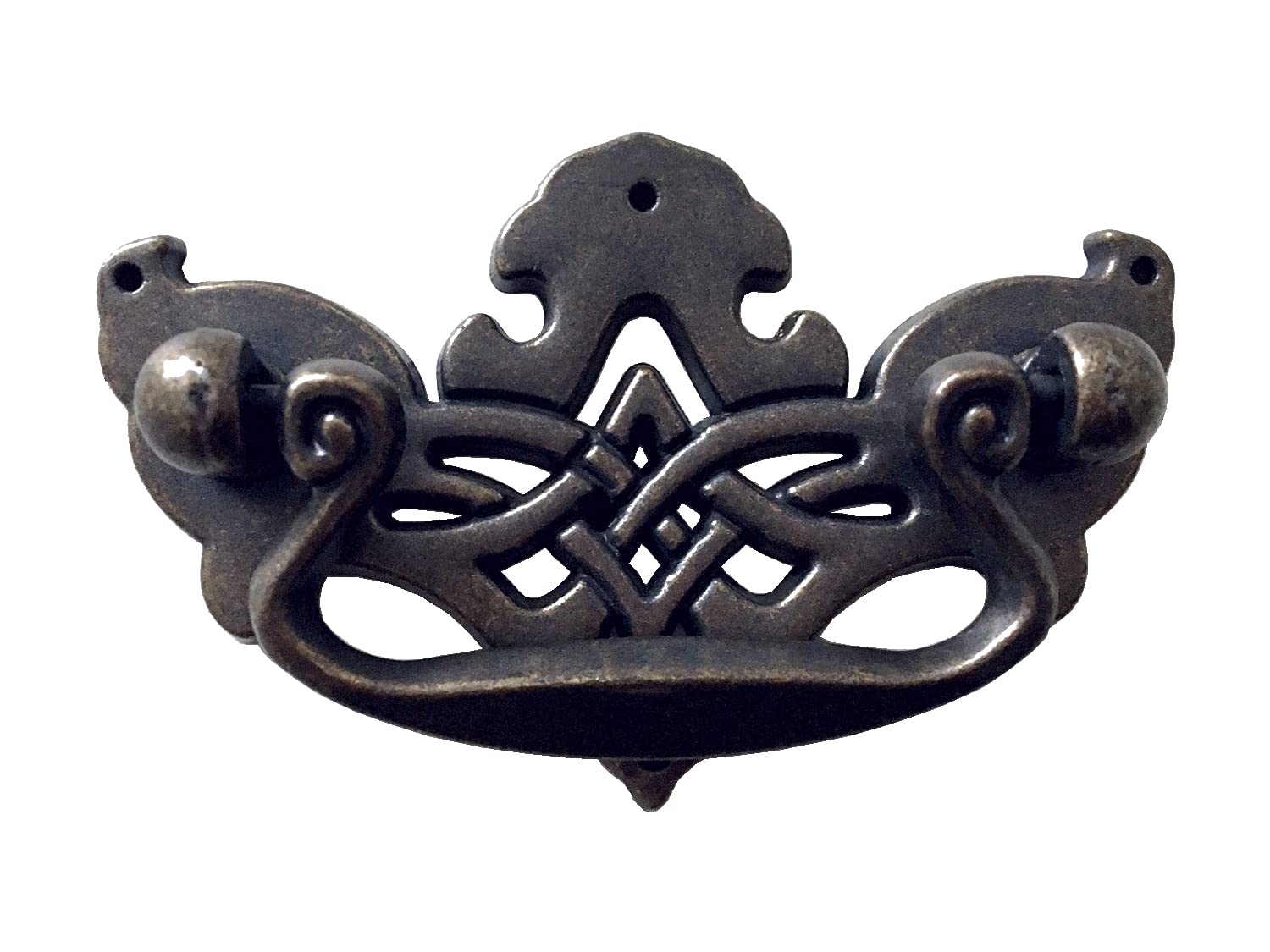 Poignée cabinet vintage en bronze antique pour tiroirs et commodes rétro