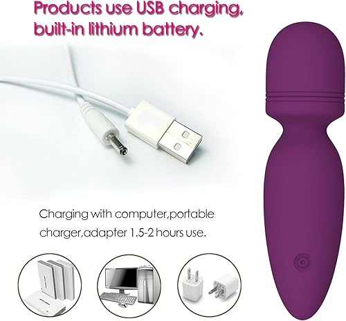 Miniatura 6 de Mini varita masajeadora de mano, silenciosa, portátil, masajeador personal de silicona, inalámbrico para cuello, hombro, espalda, masaje corporal