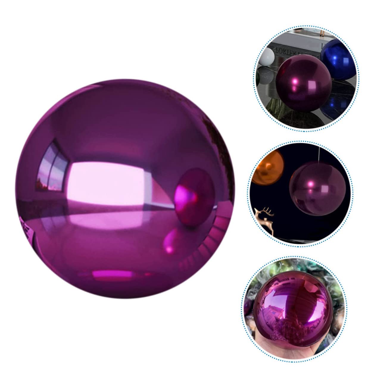 Sfera decorativa in acciaio inossidabile Sfera panoramica da giardino riflettente decorazione cava viola diverse dimensioni (350 mm)