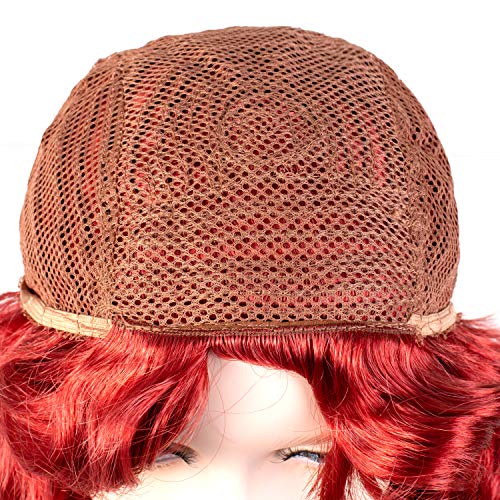 Onedor Hairwiz Girl's Long Curly Red Synthetic Wavy Hair Mermaid Cosplay Wigs (Kid Size) #TOP5