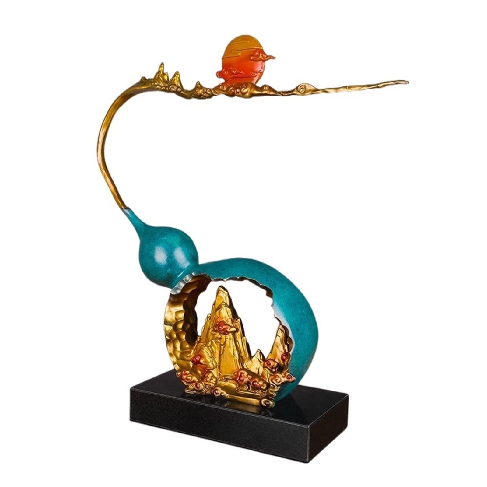 hongchenke34 Copper statue Copper Gourd Entryway Ornament Chinese Living Room Office Desktop Bogu Shelf Decorations