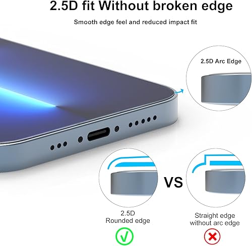 Miniatura 3 de doeboe Protector de pantalla para iPhone 13 Pro Max de 6.7 pulgadas, 3 paquetes de película de vidrio templado para 13 Pro Max de 6.7 pulgadas,