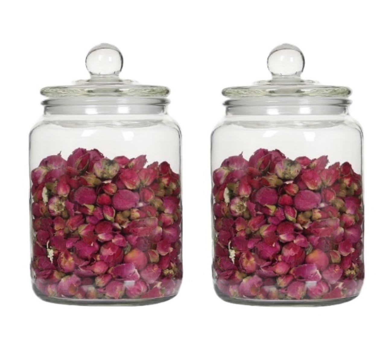AMULONG Sweet Jars Apothecary 2 Set Glass Cookie Jar Large Jars With Lids Airtight Storage Container Jars for Crafting(22x13.8cm)
