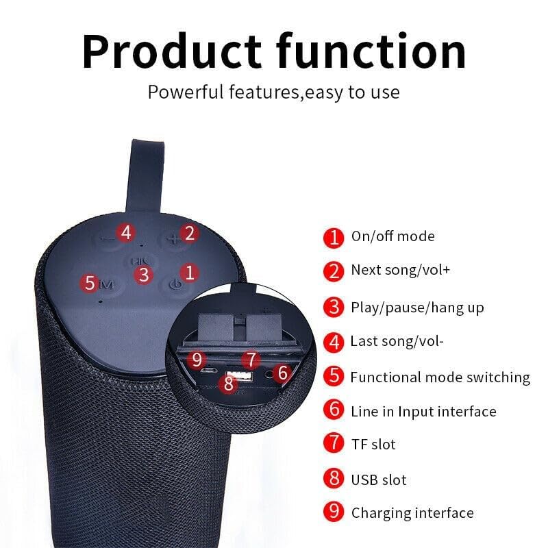 Image of Wireless Bluetooth Speaker for Sony Xperia XA3 Ultra /XA 3 Ultra Boost Bass DJ Sound SoundDrum Portable Home Audio Line in TV USB FM AUX Handsfree Calling Connectivity Waterproof (TG-50)