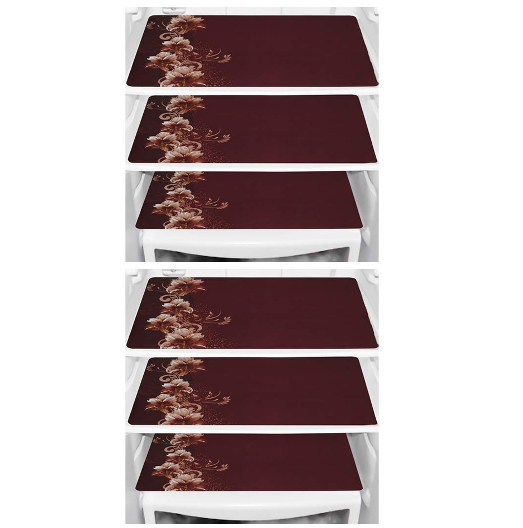 KANUSHI® PVC Fridge Multi Purpose Mats/Fridge Mats Set of 6 / Refrigerator Mats Set (COPY-FRIMAT-M-11-06)