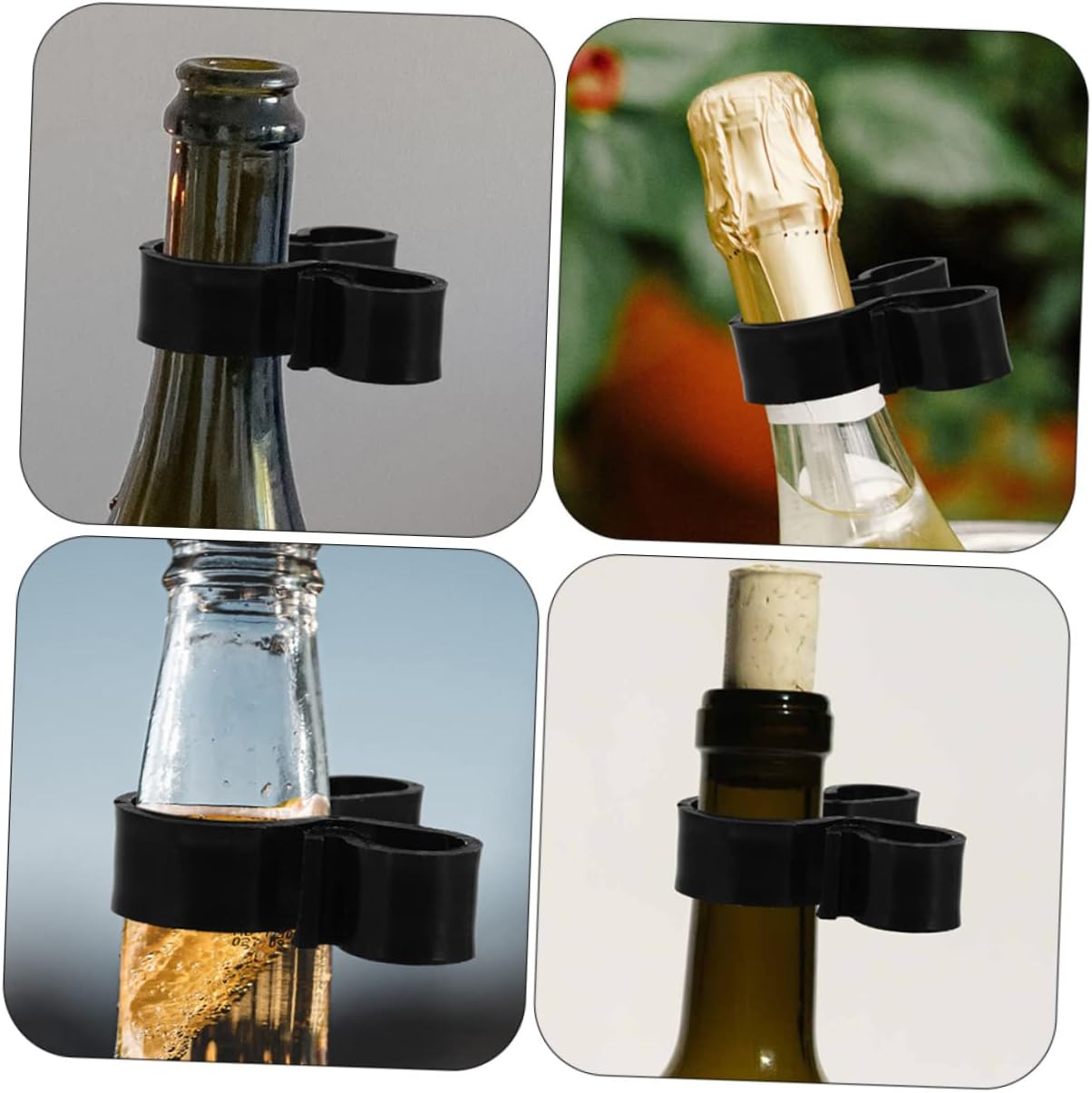 10pcs Bottle Safety Clips Plastic Dual Hole Holder for Events