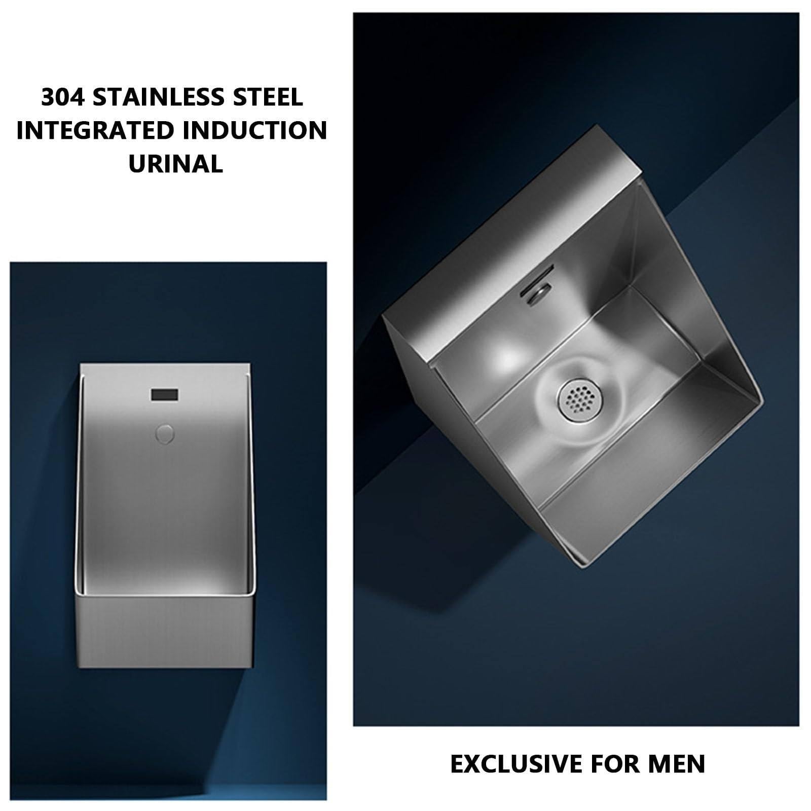 304 Stainless Steel Urinal,Wall Mounted Bathroom Urinal,Urinals for Men Bathroom, Intelligent Sensor Flush Male Urinal, Commercial Anti-Odor Men's Adult Urinal,Rosegold