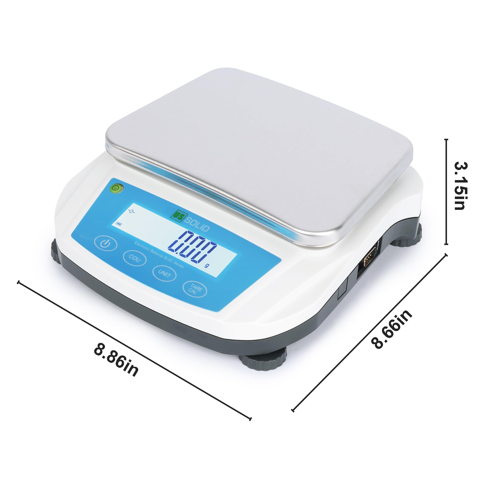 U.S. Solid Balance electrónico de precisión 0.01g, puerto RS232, baterías AC100V-240V/4xDC1.5V (5000g)