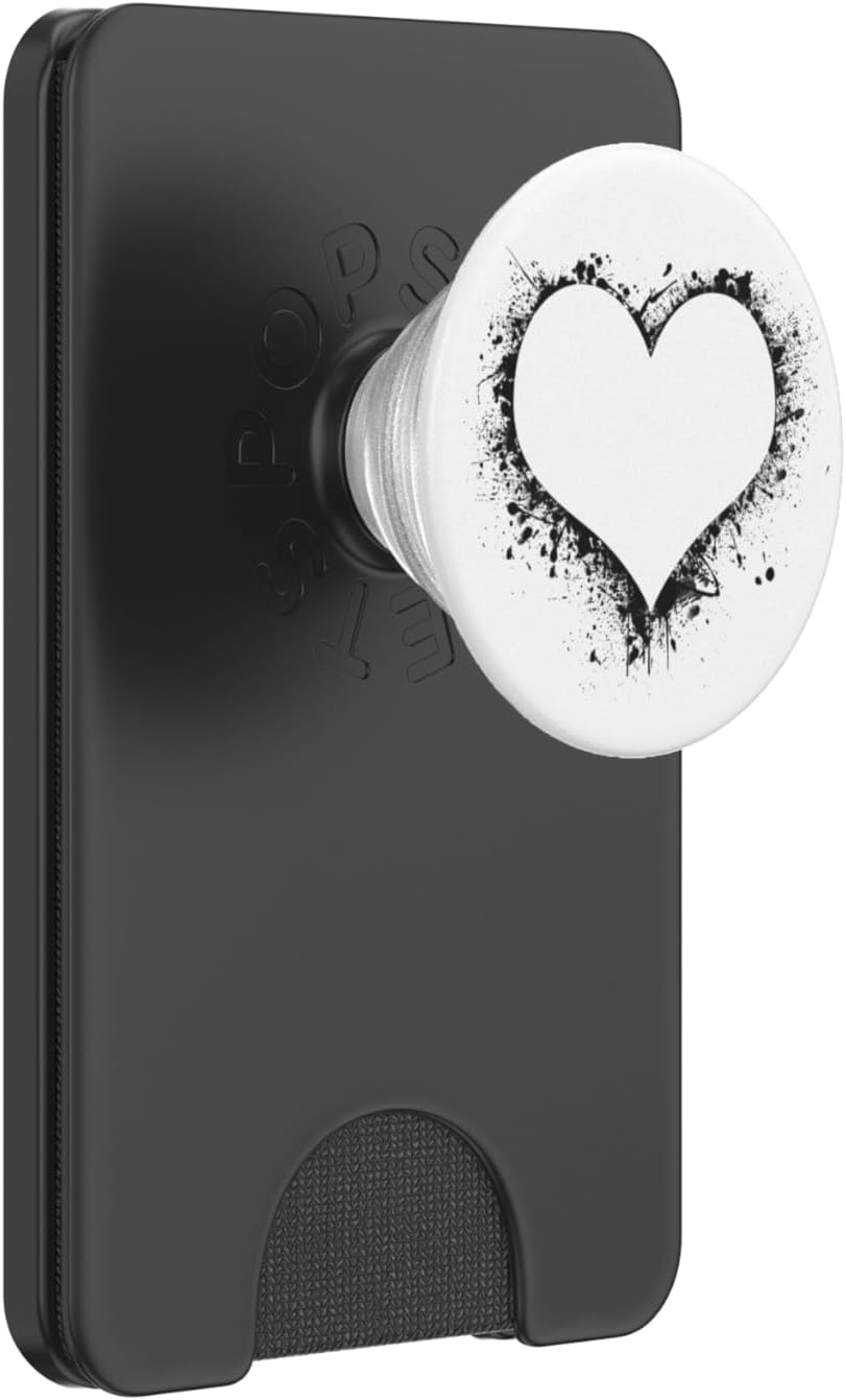 Heart White PopSockets PopWallet for MagSafe