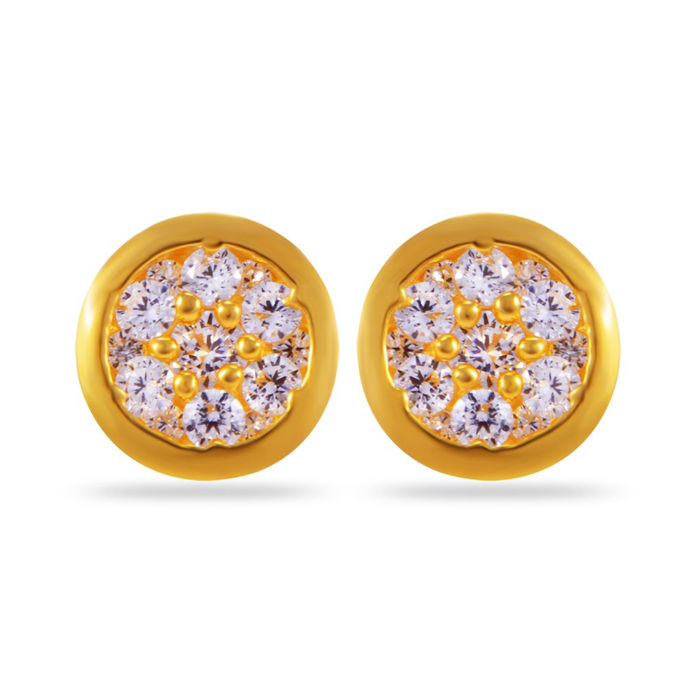 Women's & Girl's Impress Collection 22K Yellow Gold Stud Earrings-image-49
