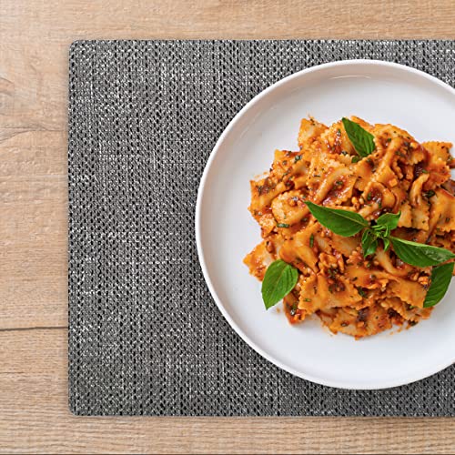 8 Jogo Americano Florença Preto Impermeável Pvc