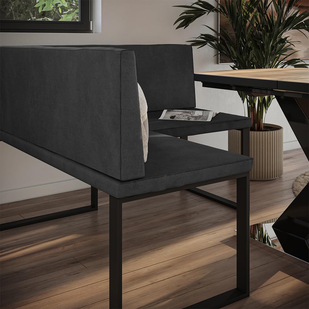 Vicco Eckbank Ravon, Anthrazit, 120 x 120 cm, geeignet als Essbank für Küchen- und Essbereiche