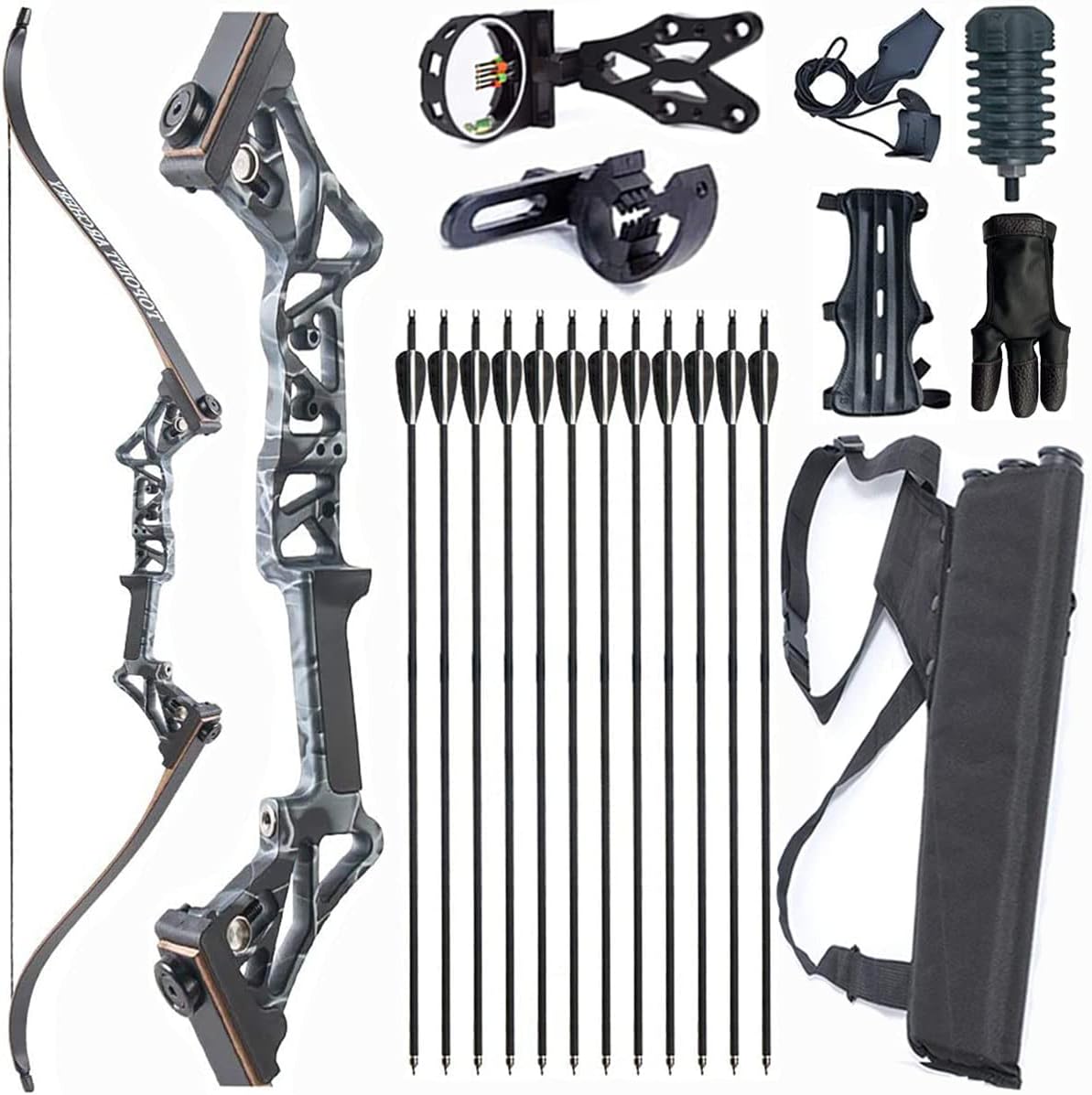 Monleap R3 Takedown Recurve Bow and Arrows Package Archery Set for Adults Metal Riser Hunting Bow for Beginner to Intermediate Shooting Practice 40lb 45lb 50lb : Sports & Outdoors